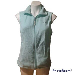 Columbia Mint Green Vest M Fleece Full‎ Zip Pockets Sportswear Outdoor Soft